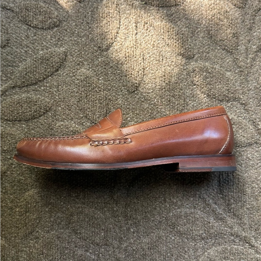 Men's Cole Haan Sz 9 Grand OS Pinch Hand Sewn Tan Leather Penny Loafer 2013 - Picture 8 of 13